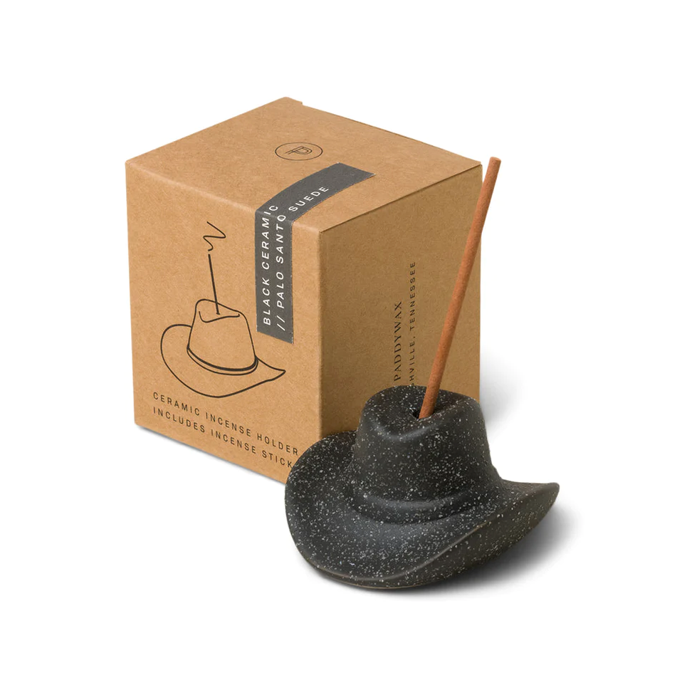 Cowboy Hat Incense Holder - Black