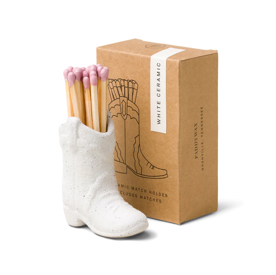 Cowboy Boot Match Holder - White