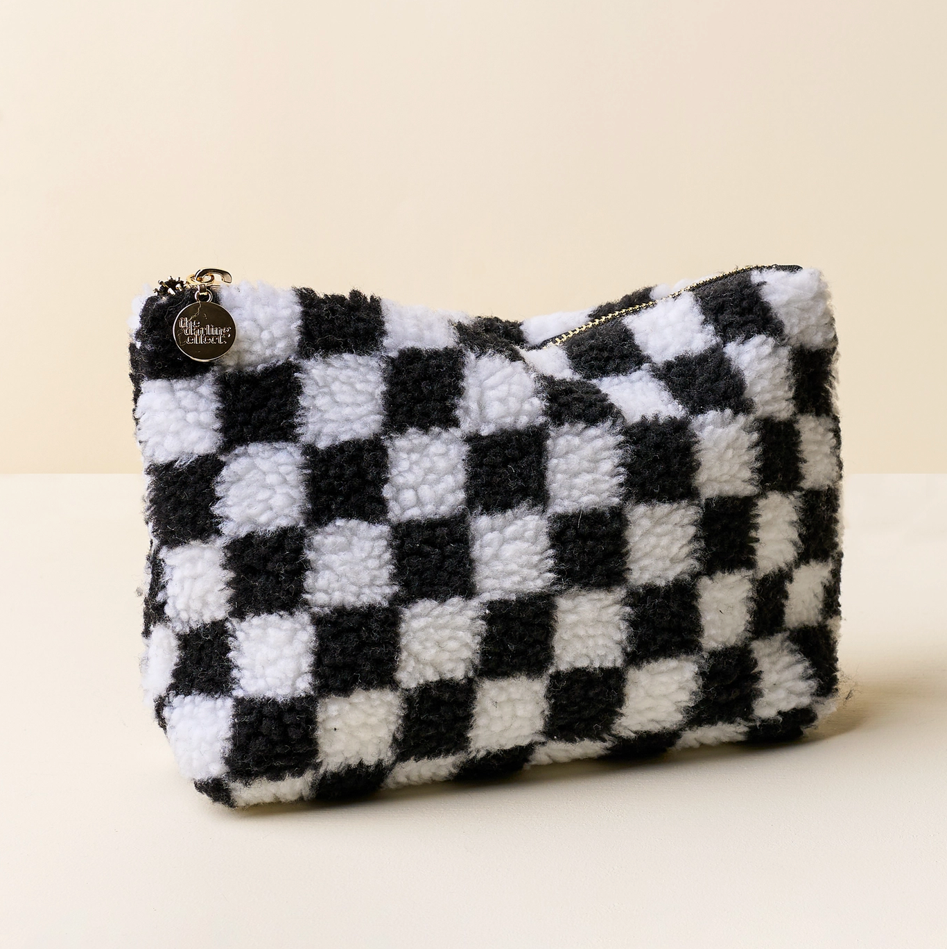 Checkered Black Teddy Pouch