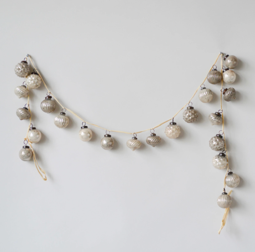 Embossed Mercury Glass Ornament Garland