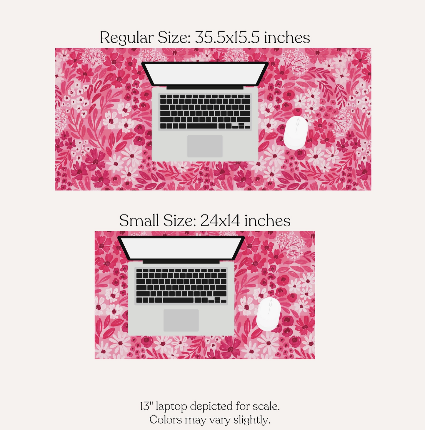 Pink Floral Gingham Desk Pad
