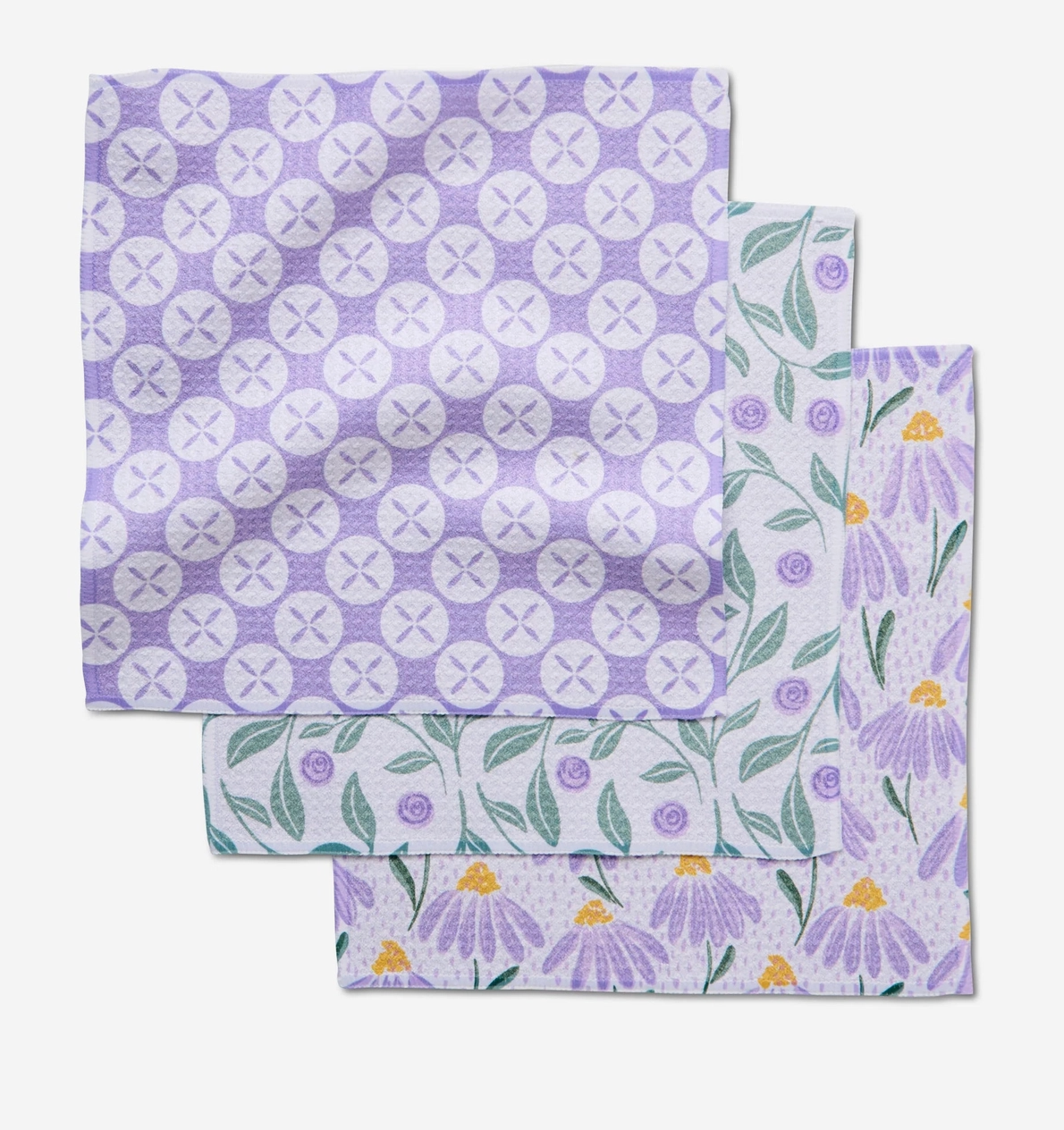 Button Vines + Daisies Dishcloth Set