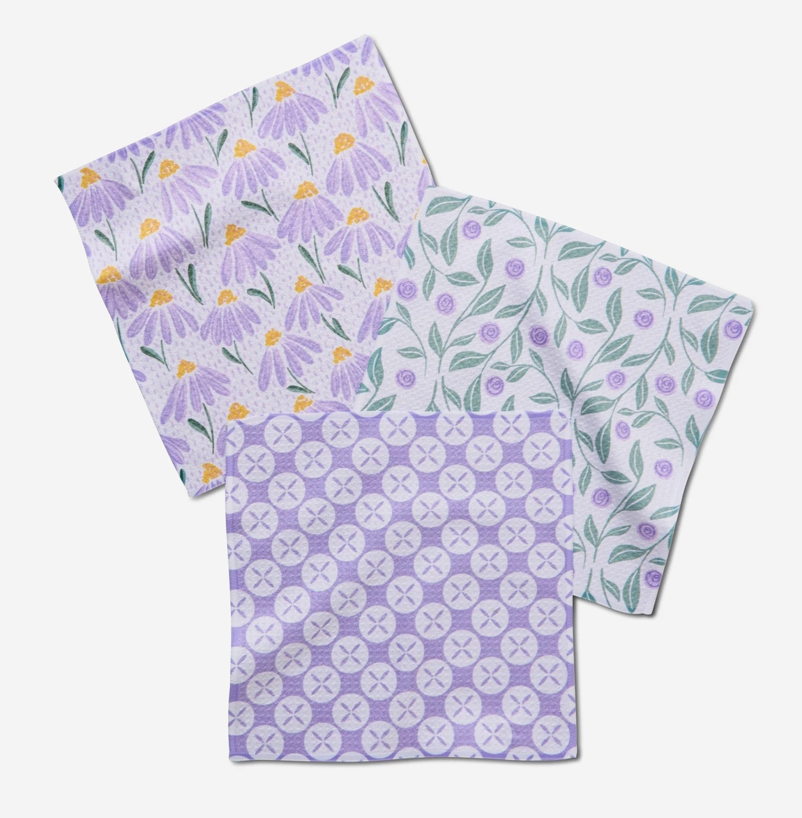 Button Vines + Daisies Dishcloth Set