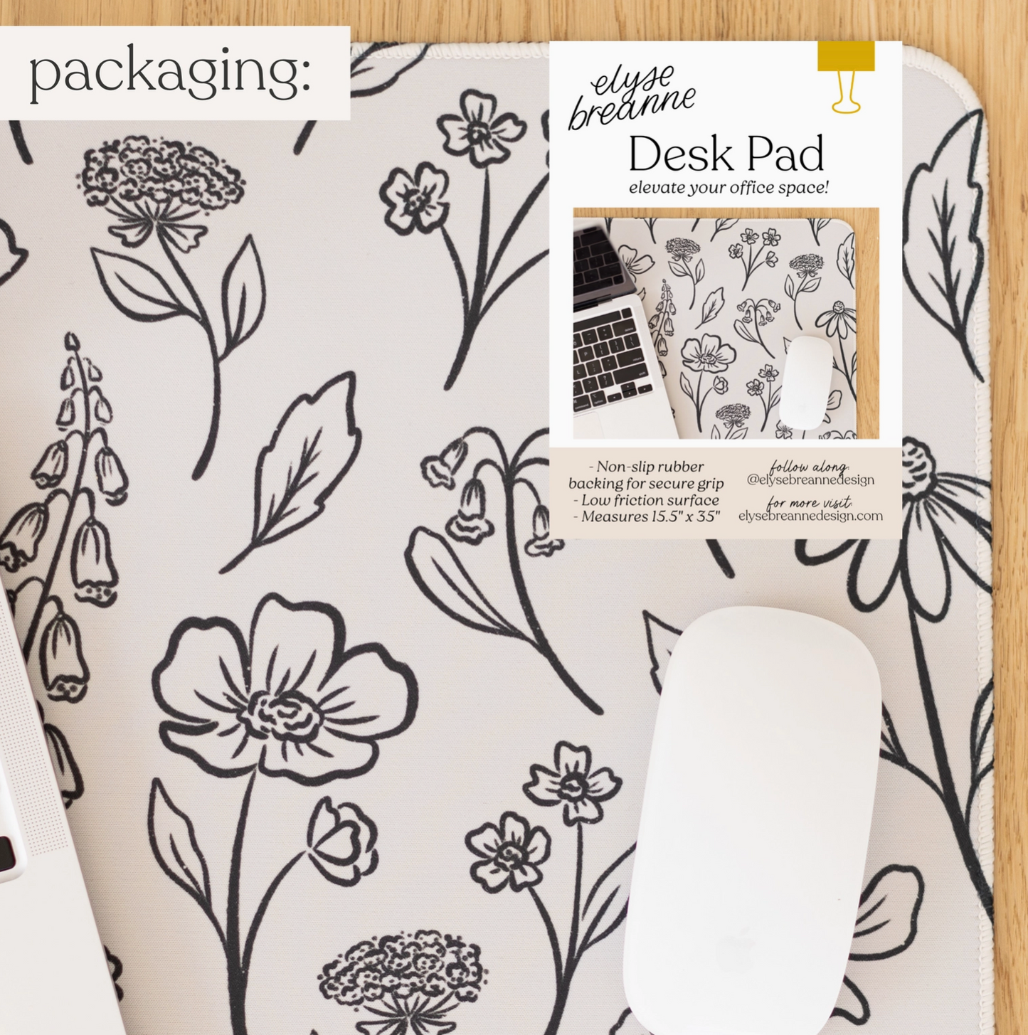 Pressed Floral Desk Pad