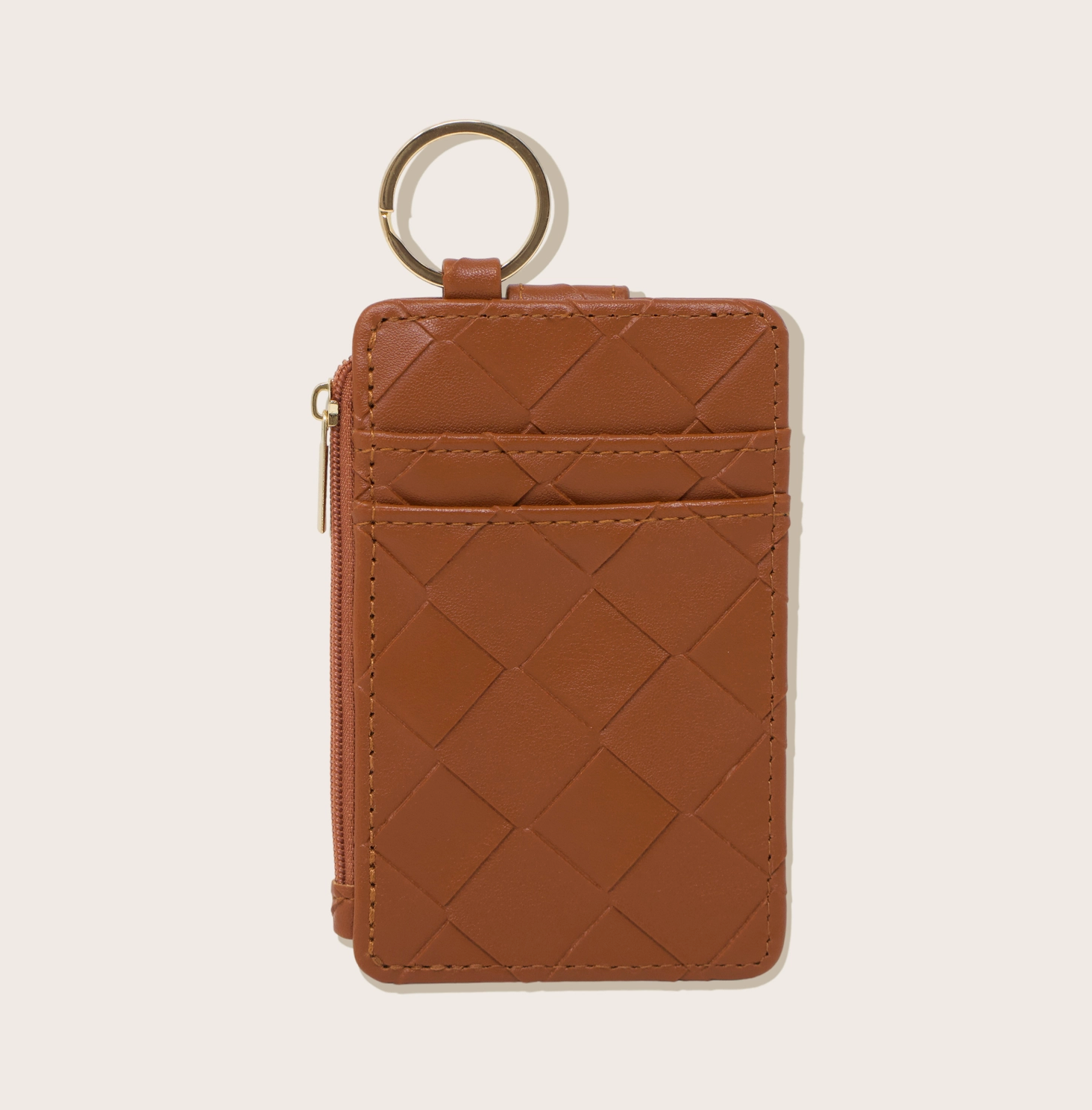 Keychain Wallet - Woven Cognac