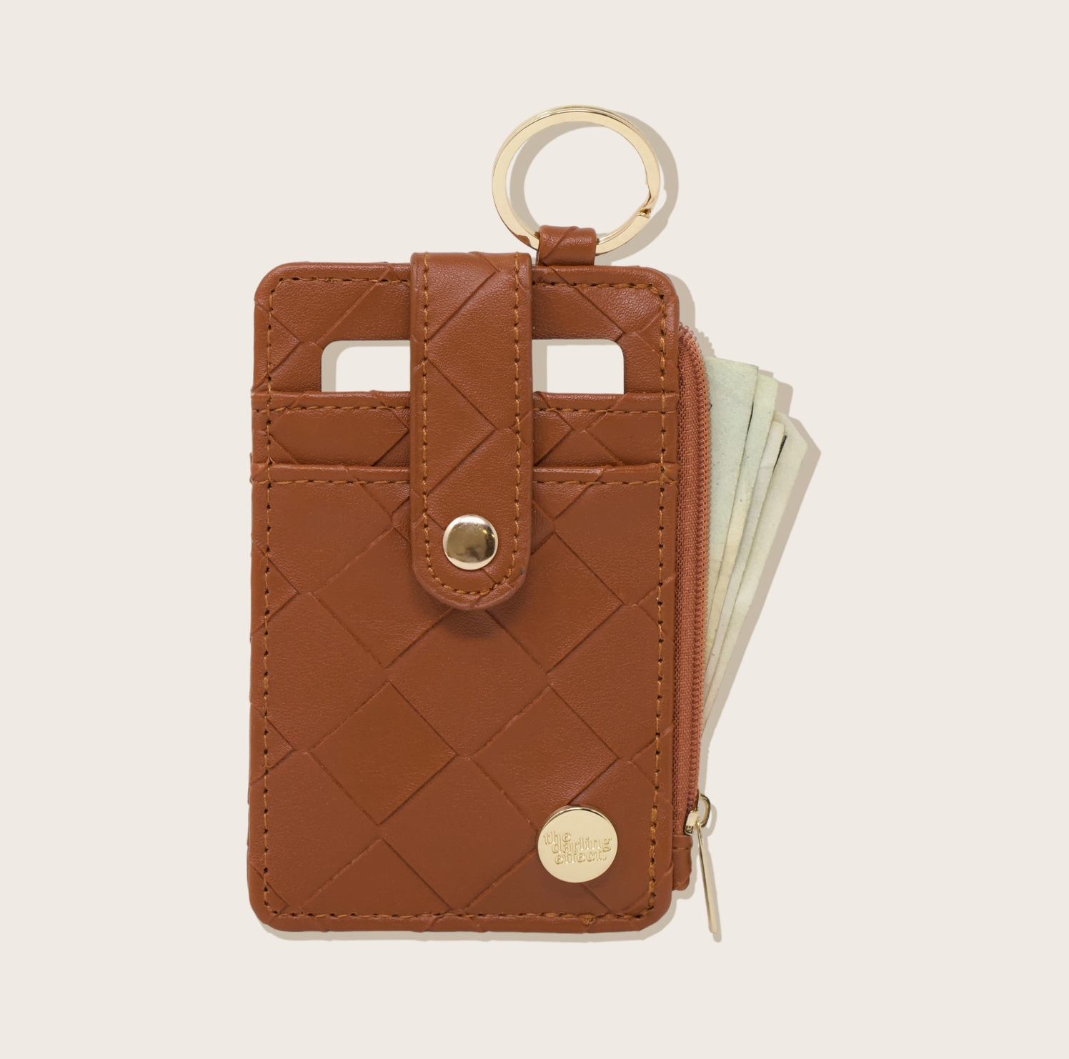 Keychain Wallet - Woven Cognac
