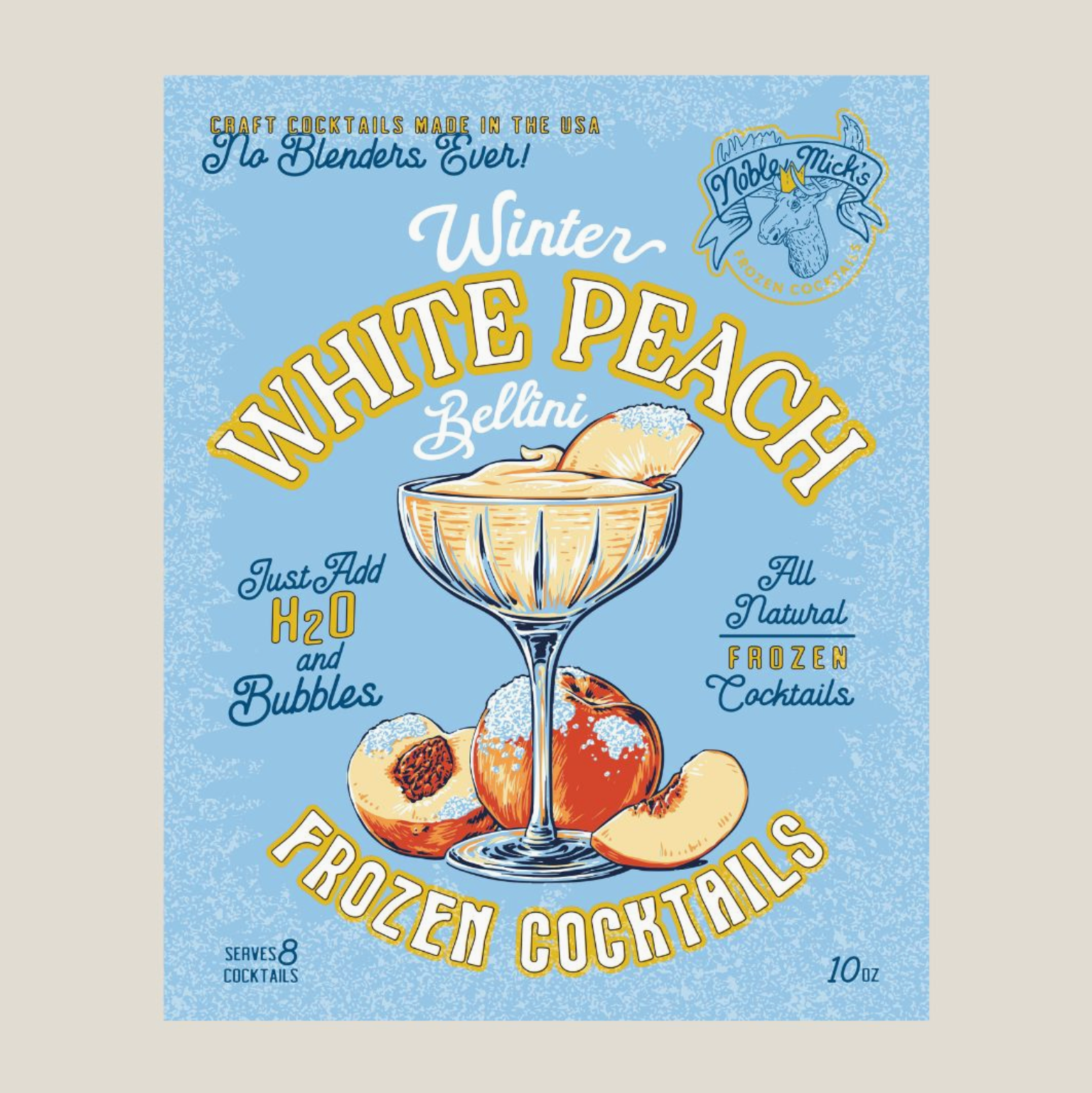 Winter White Peach Bellini Frozen Cocktail