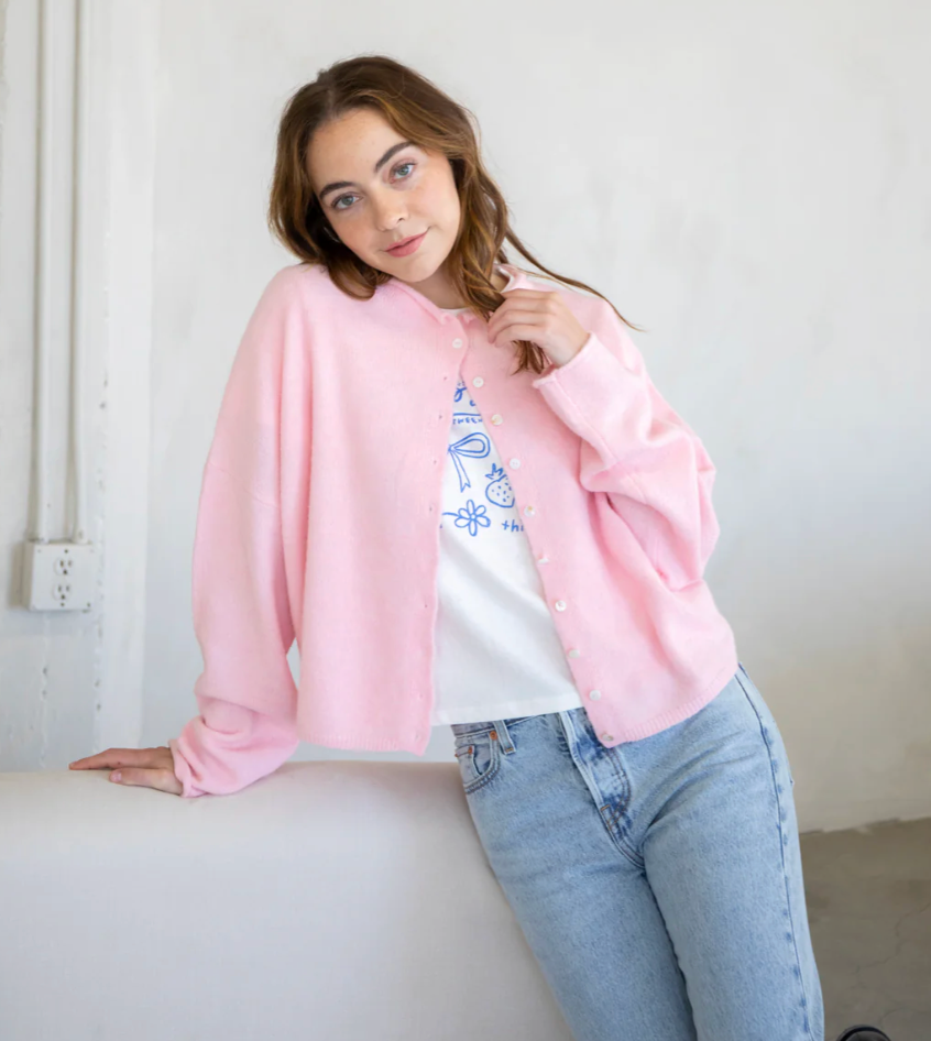 Baby Pink Piper Cardigan