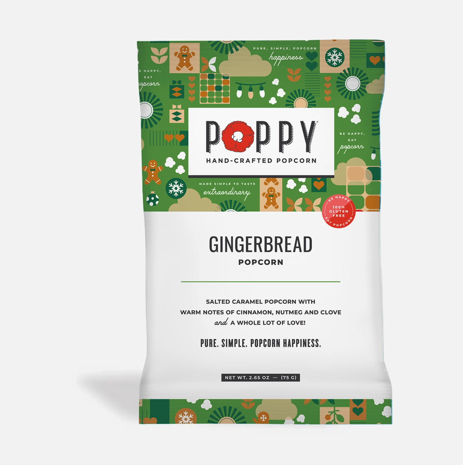 Gingerbread Popcorn Snack Bag