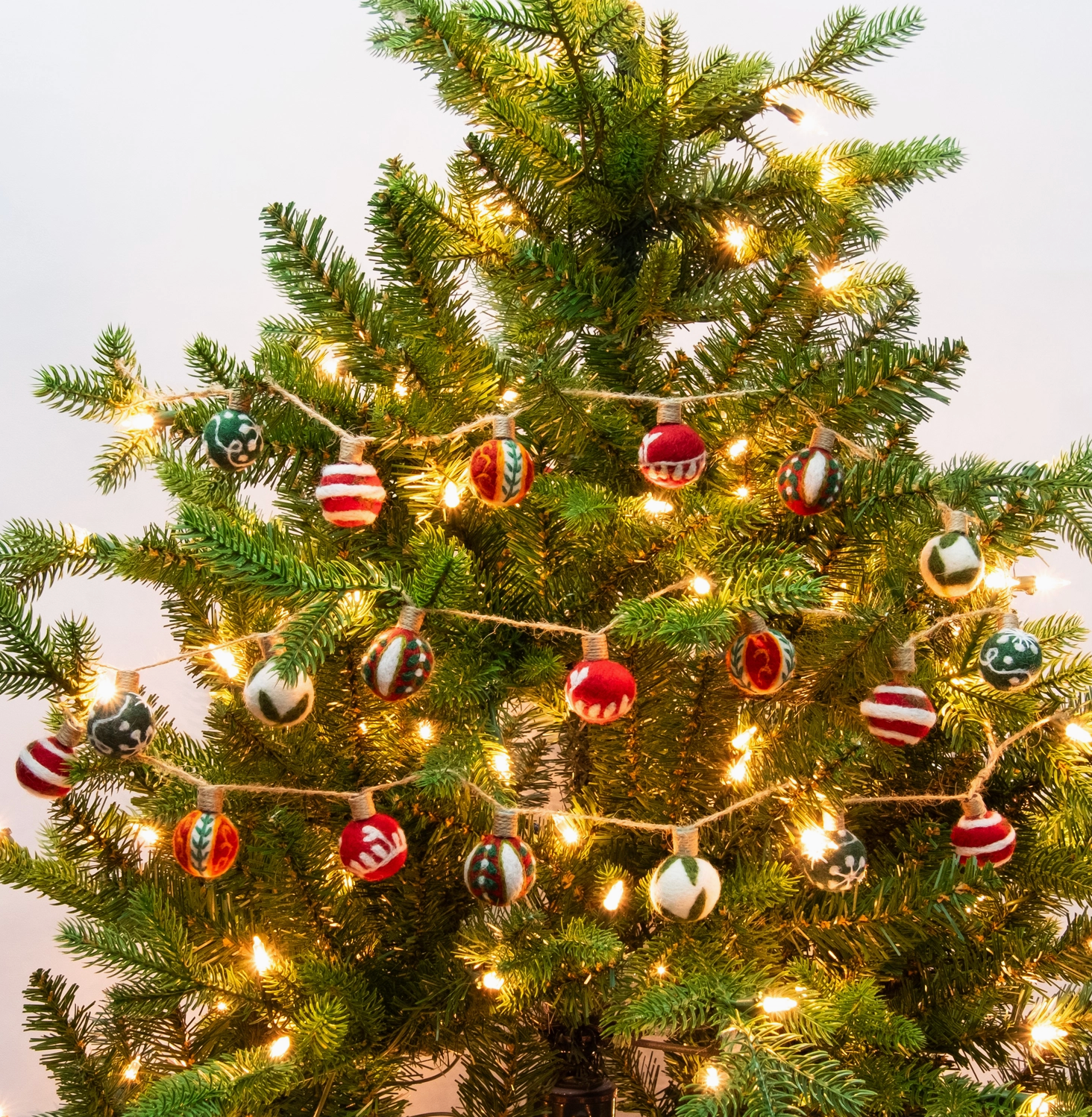 Embroidered Christmas Balls Garland
