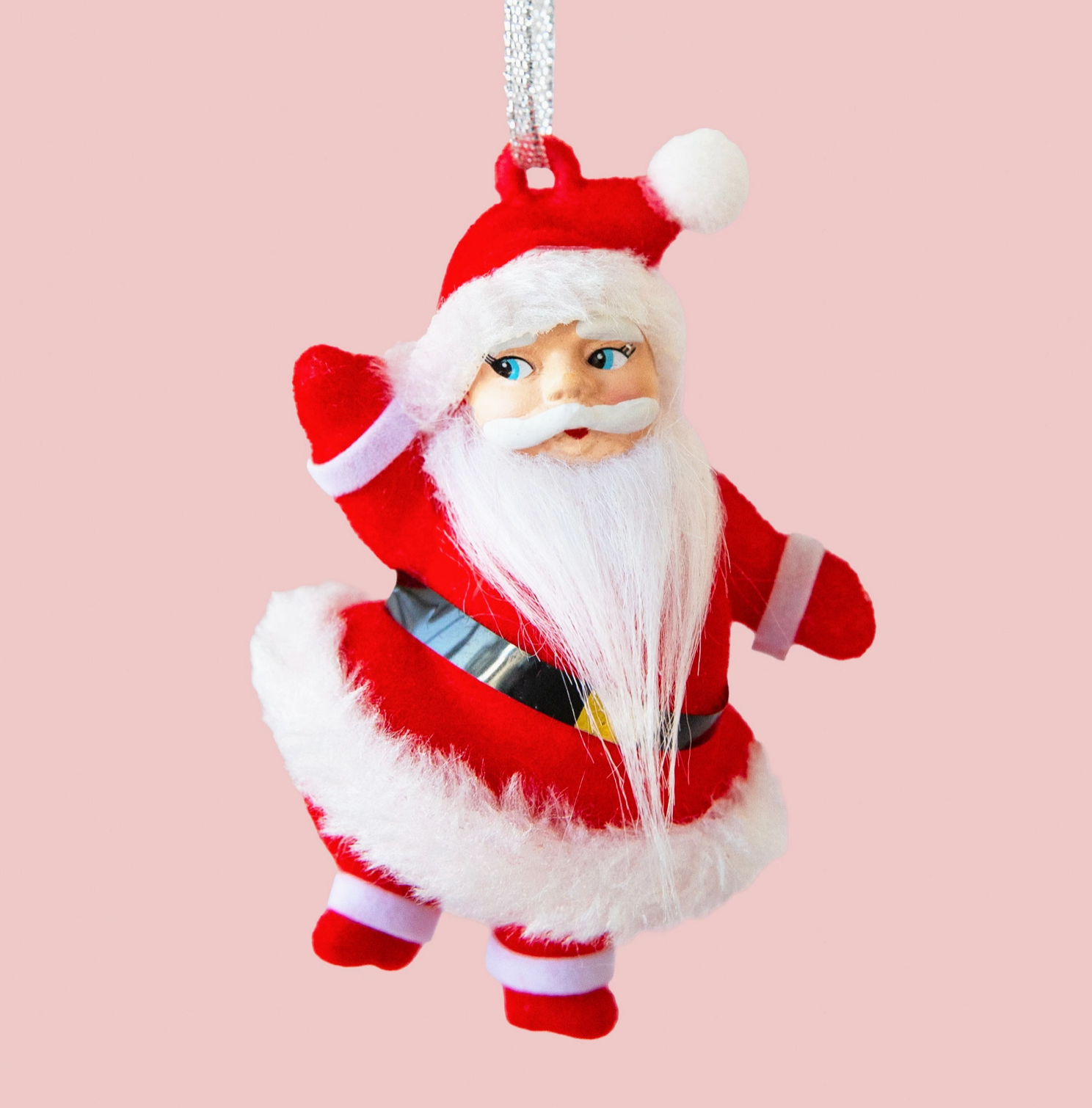 Retro Dancing Christmas Santa Ornament