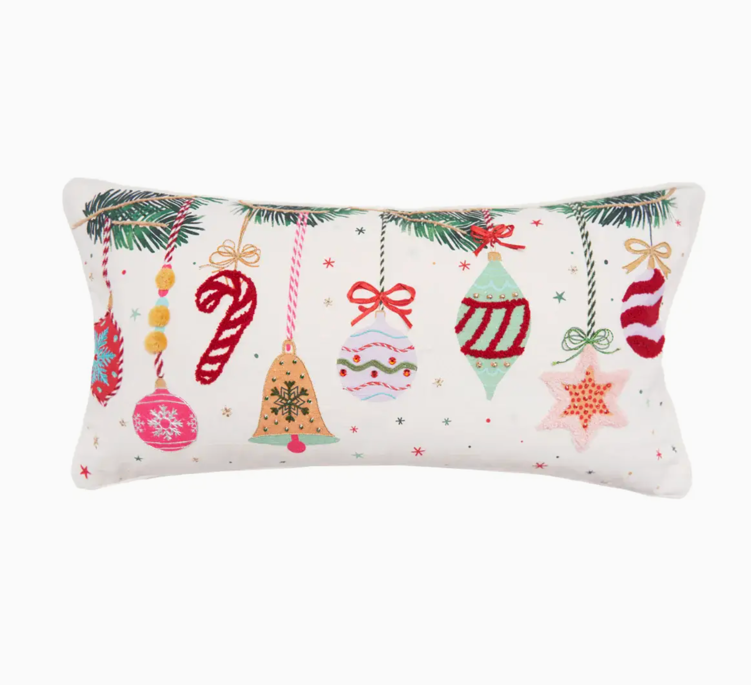 Christmas Vintage Ornament Throw Pillow