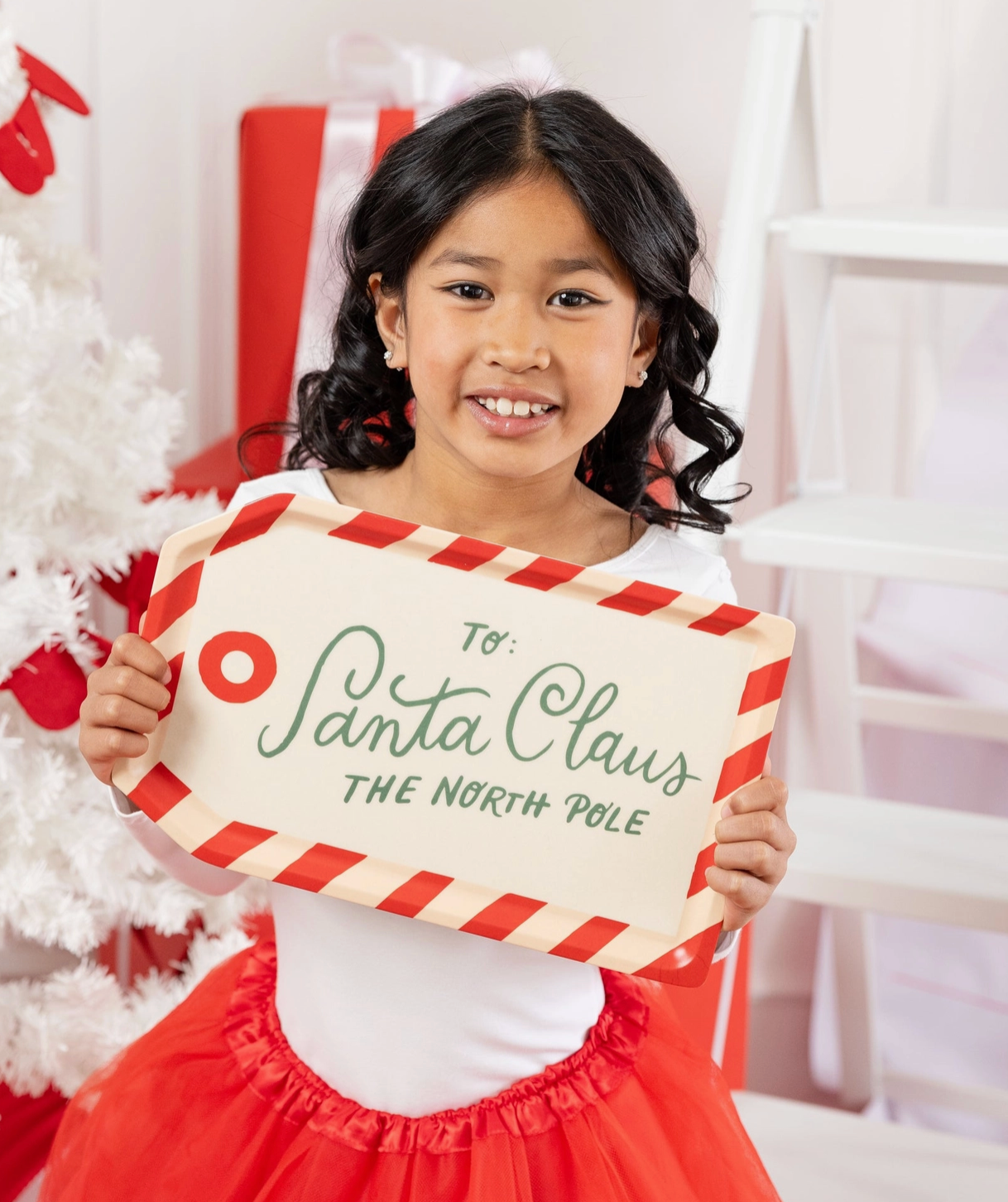 Santa Tag Bamboo Tray