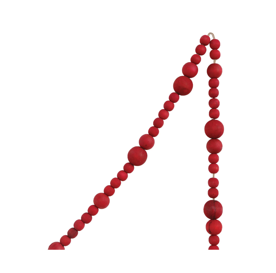 Red Wood Bead Garland