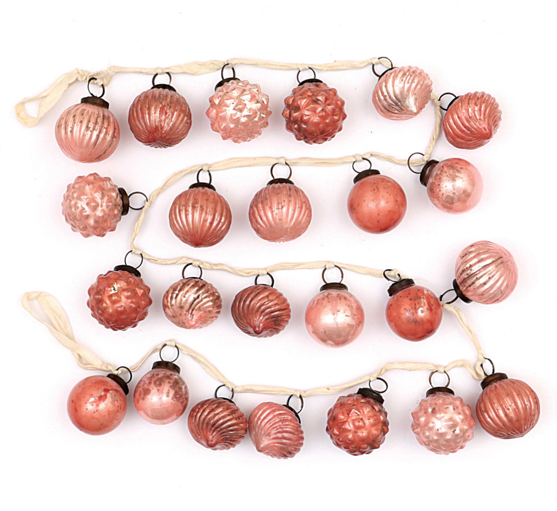 Embossed Mercury Glass Ornament Garland