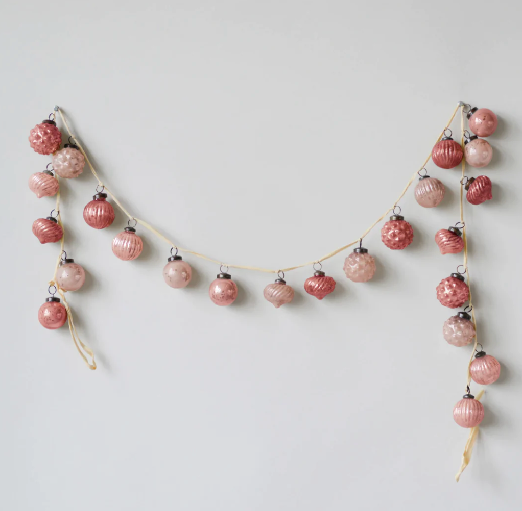 Embossed Mercury Glass Ornament Garland