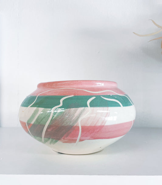 Pink + Green Vintage Vase