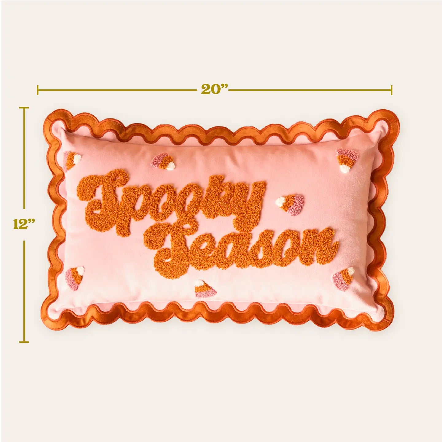 Scalloped Spooky Season Throw Pillow