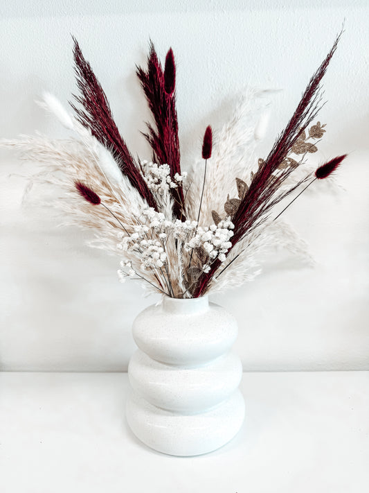 White + Burgundy Arrangement