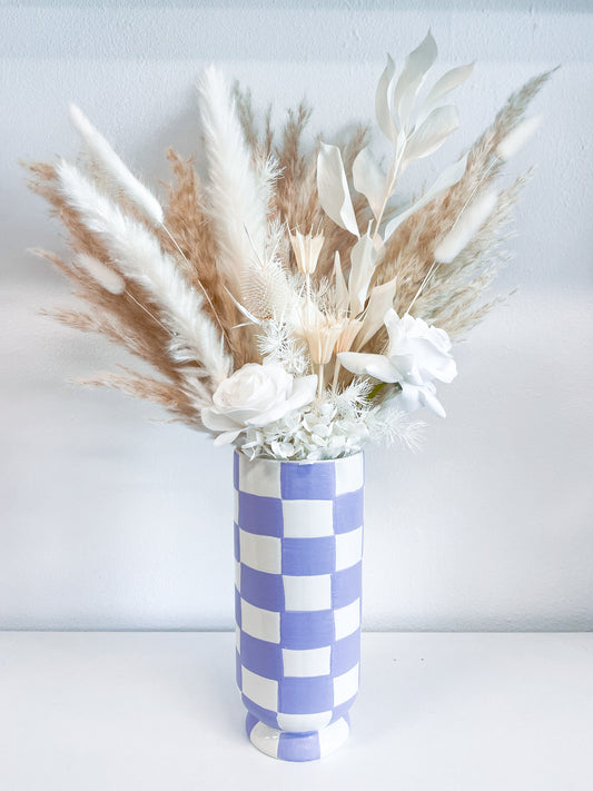 Purple + White Checkered Arrangement