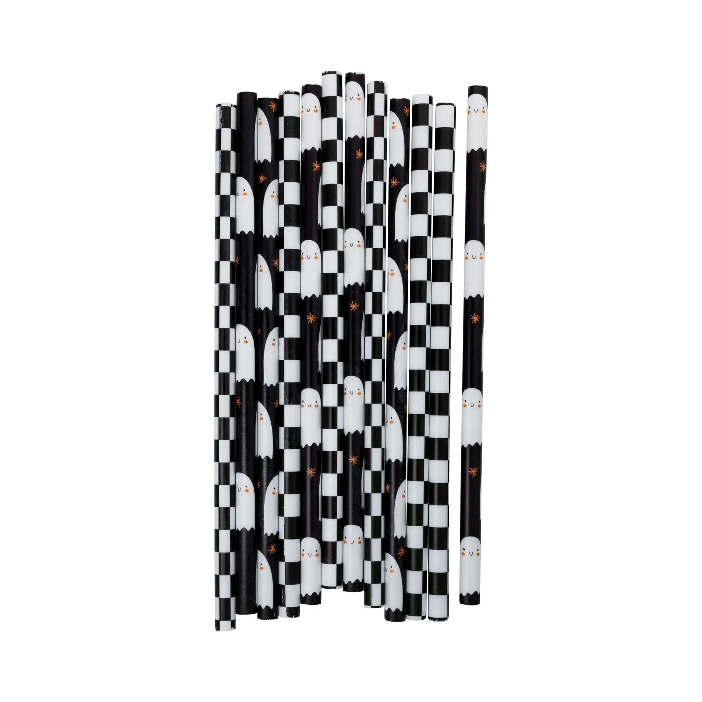 Ghost and Checkers Reusable Straws