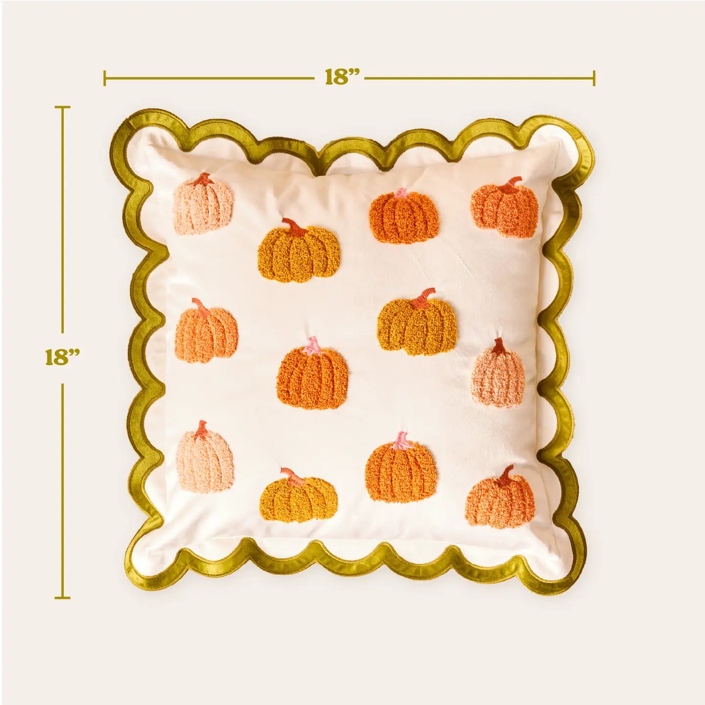 Scalloped Pumpkin Throw Pillow