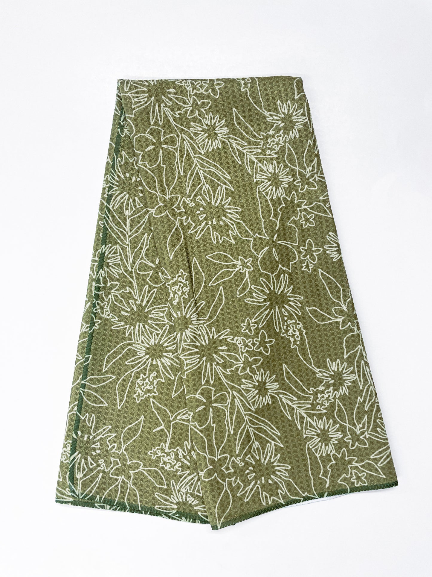 Green Flower Towel