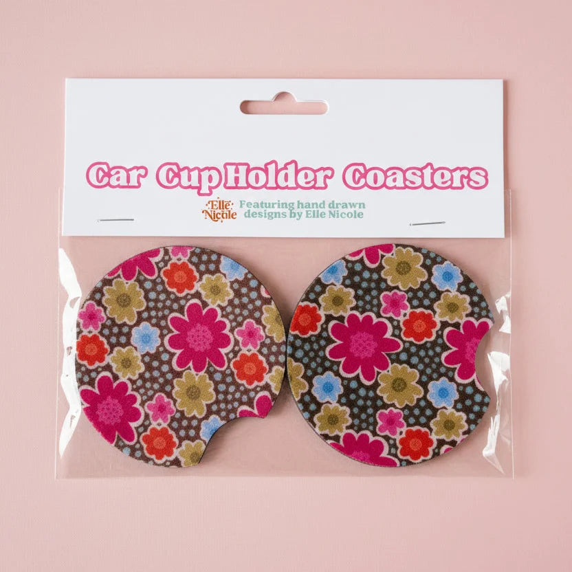 Caroline's Cosmos Car Cupholder Coasters