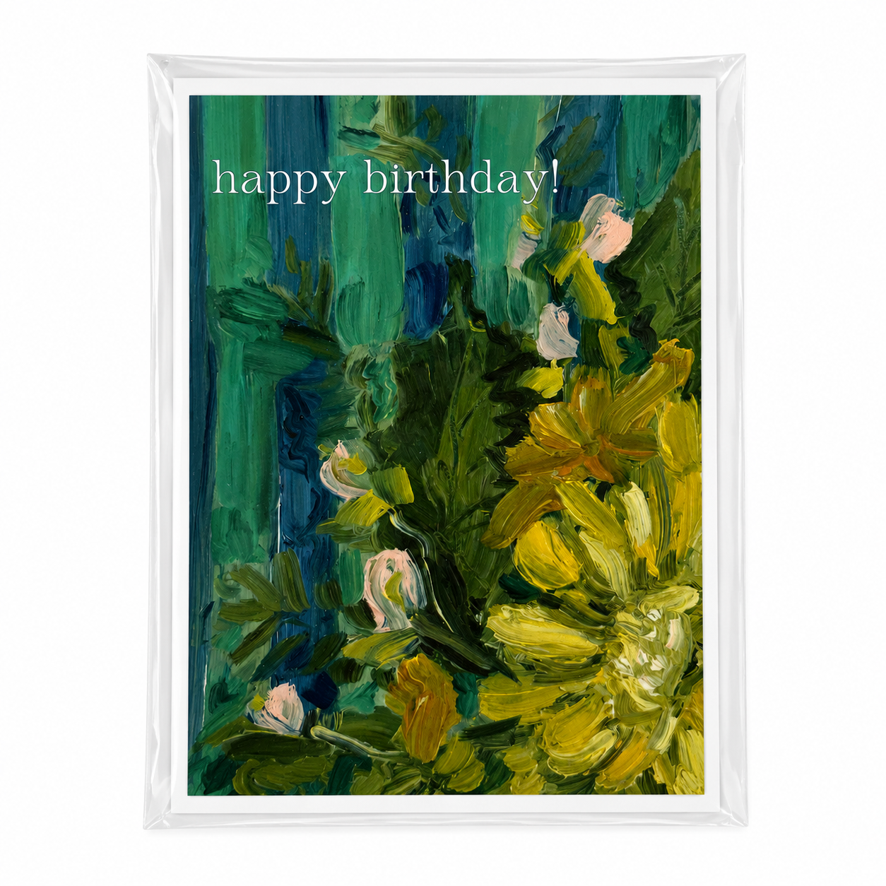 Happy Birthday Painted Green Card