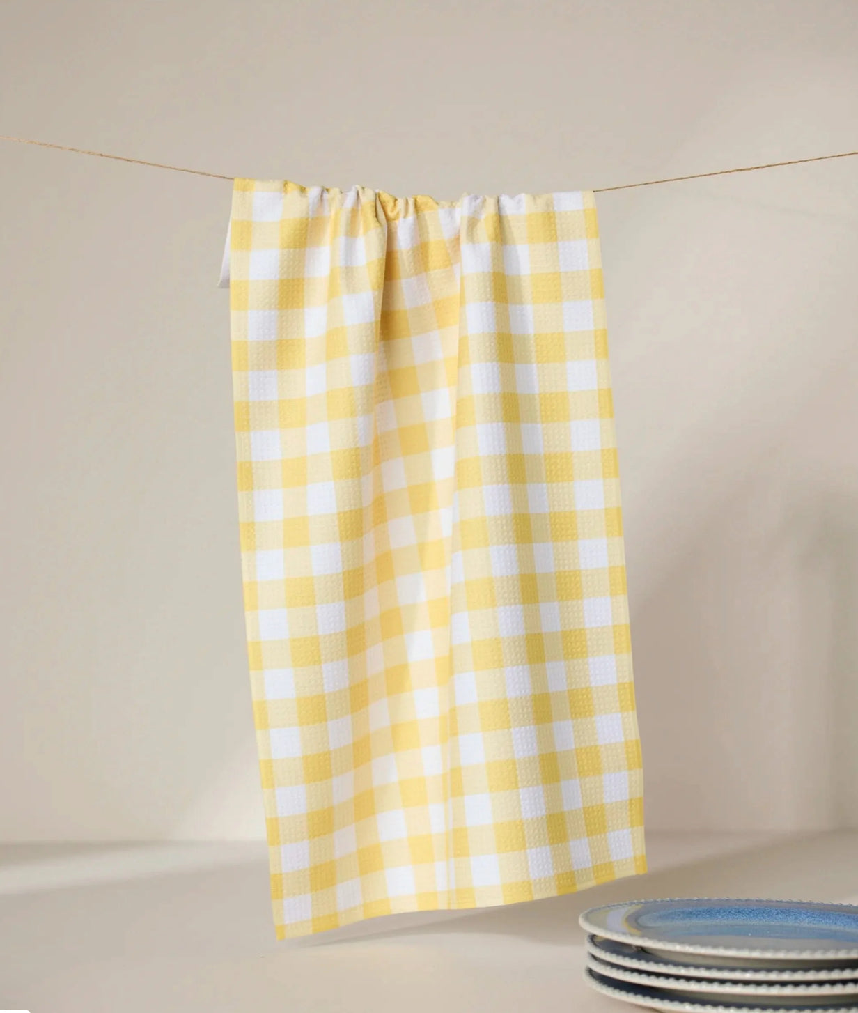 Lemon Gingham Towel