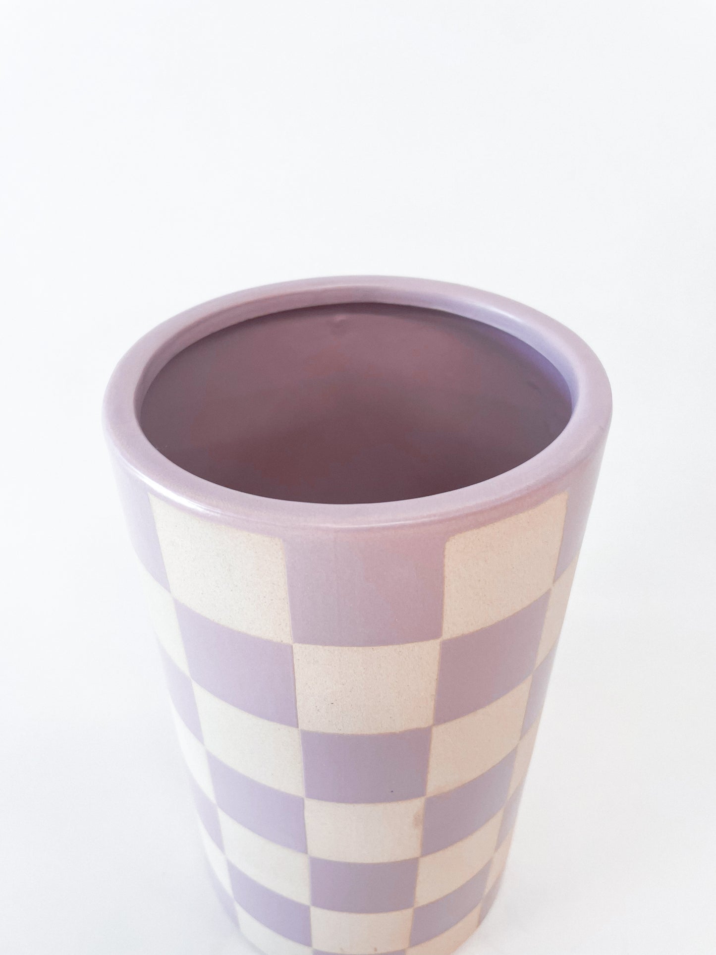 Purple Checkered Vase