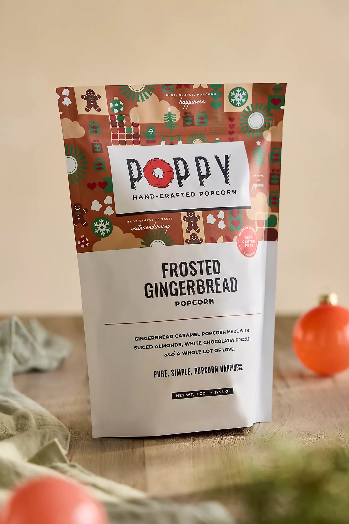 Frosted Gingerbread Popcorn