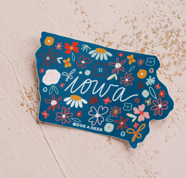 Iowa Floral Sticker
