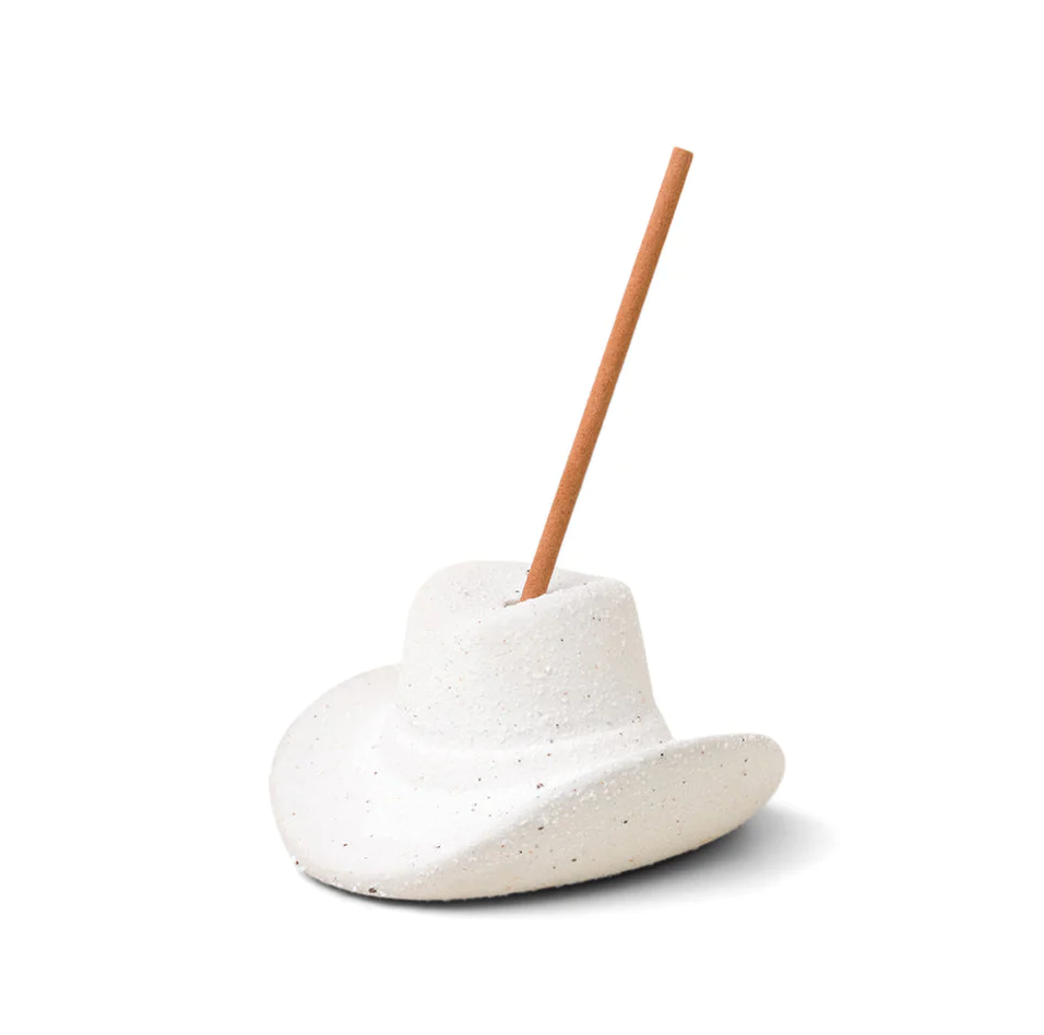 Cowboy Hat Incense Holder - White