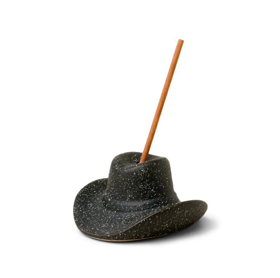 Cowboy Hat Incense Holder - Black
