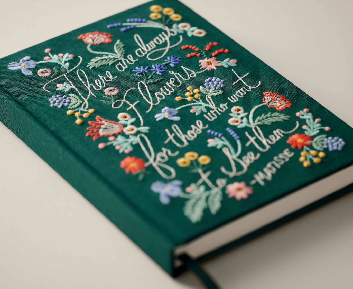 There Are Always Flowers Embroidered Journal