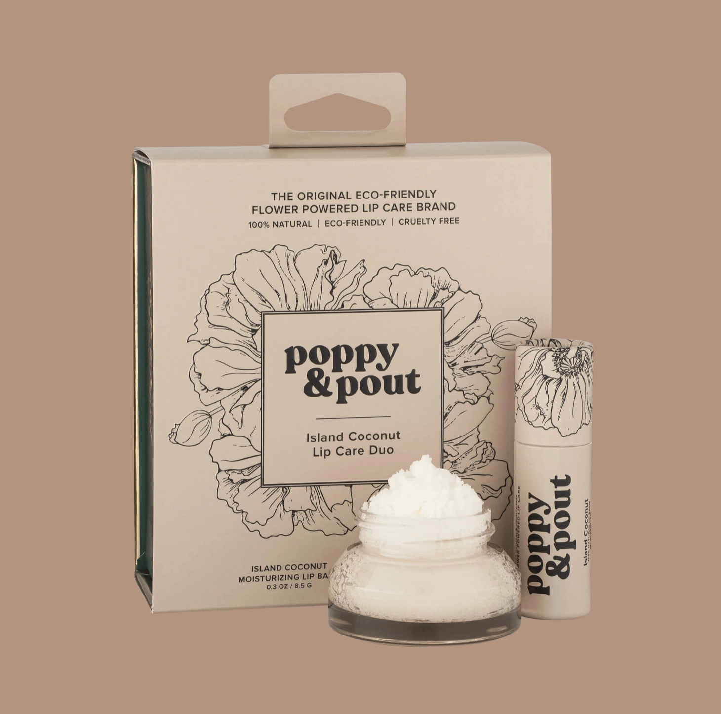 Lip Care Poppy & Pout Duo - Island Coconut