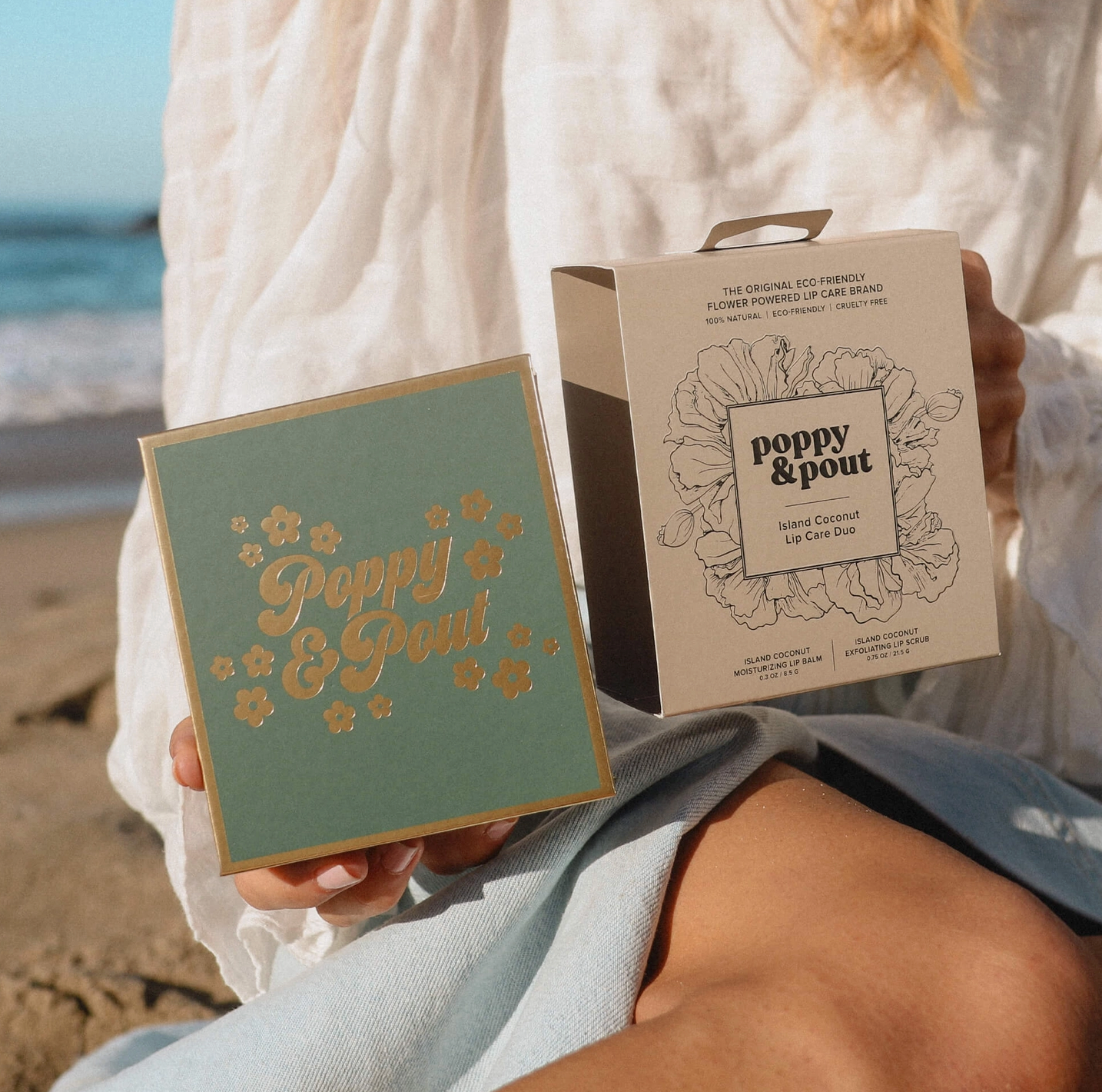 Lip Care Poppy & Pout Duo - Island Coconut