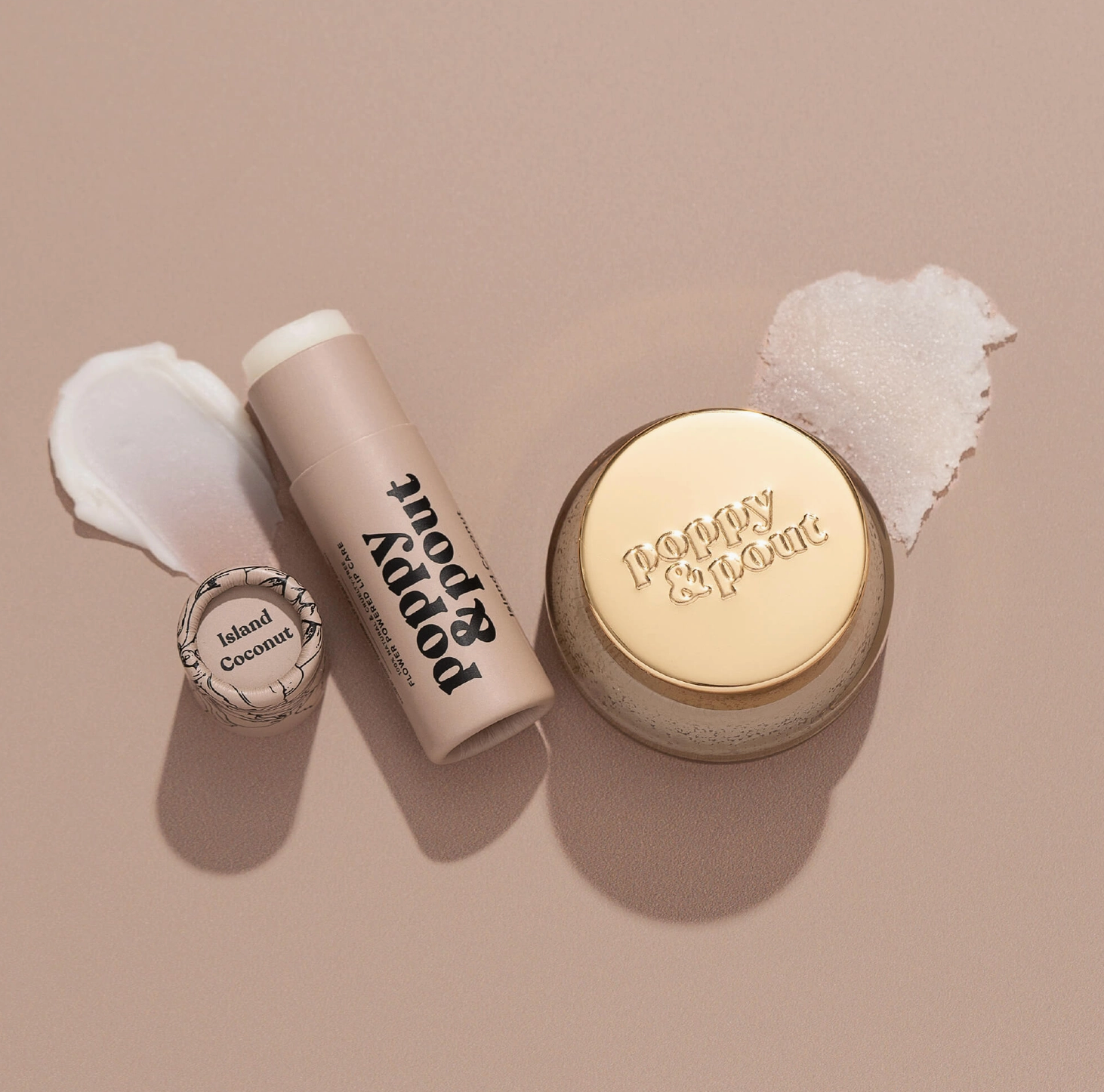 Lip Care Poppy & Pout Duo - Island Coconut
