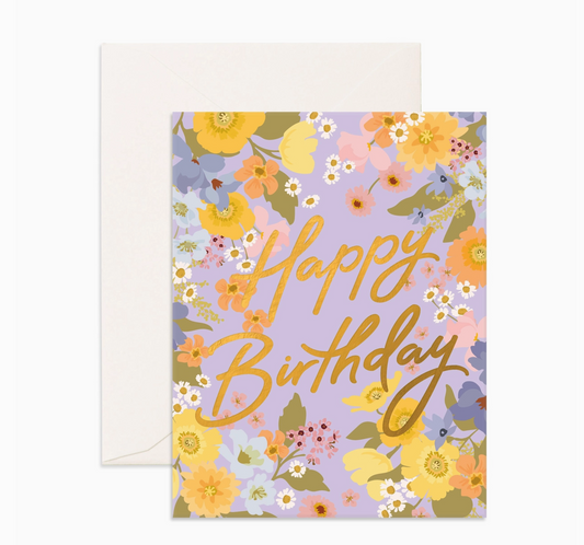 Birthday Lilac Spring Florals Greeting Card