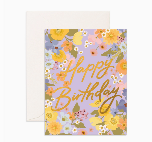 Birthday Lilac Florals Greeting Card