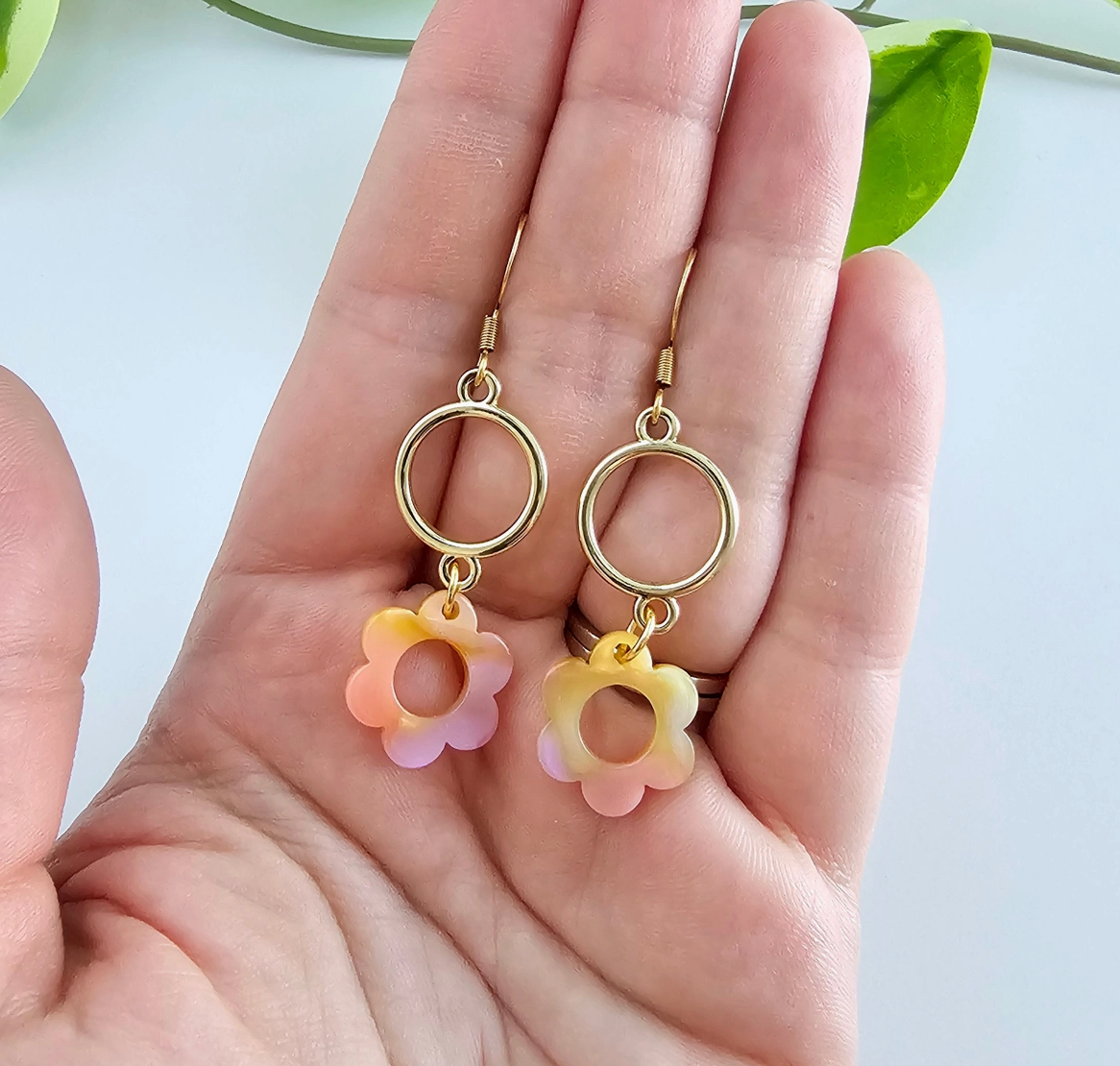 Rainbow Poppy Earrings