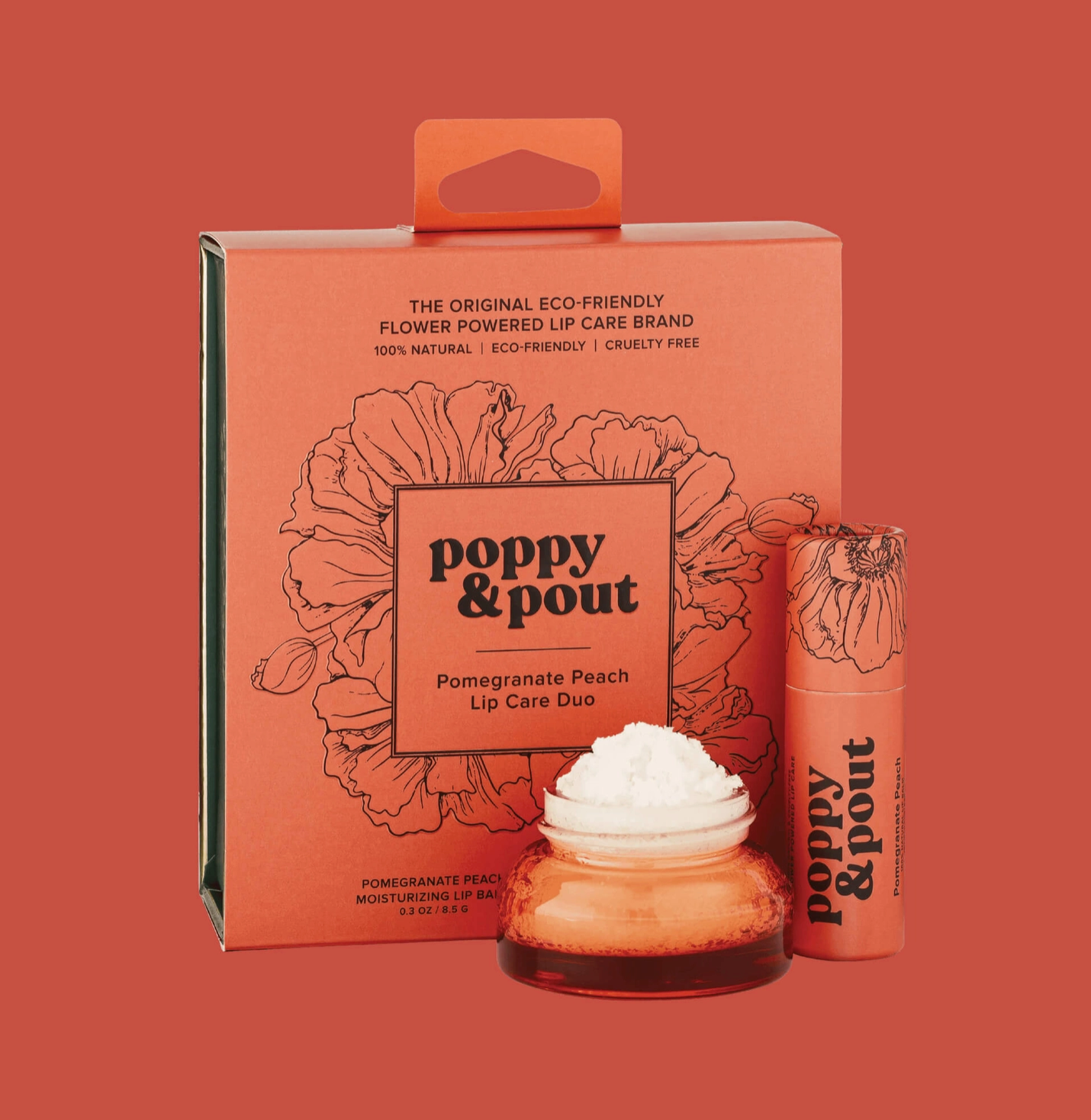 Lip Care Poppy & Pout Duo - Pomegranate Peach