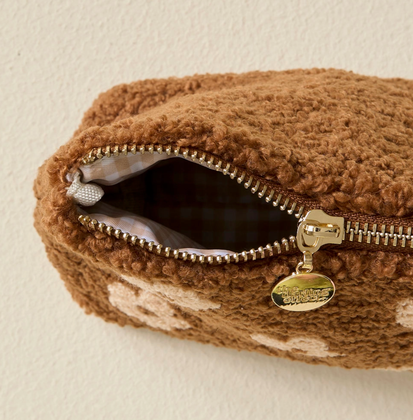 Brown Flower Teddy Pouch