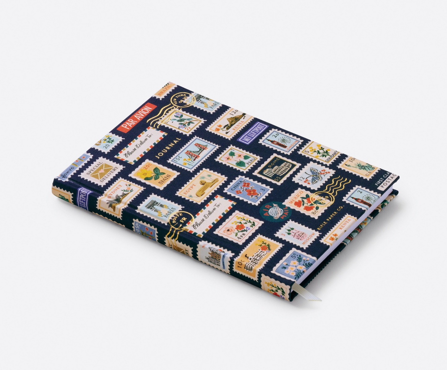 Postage Stamps Fabric Journal