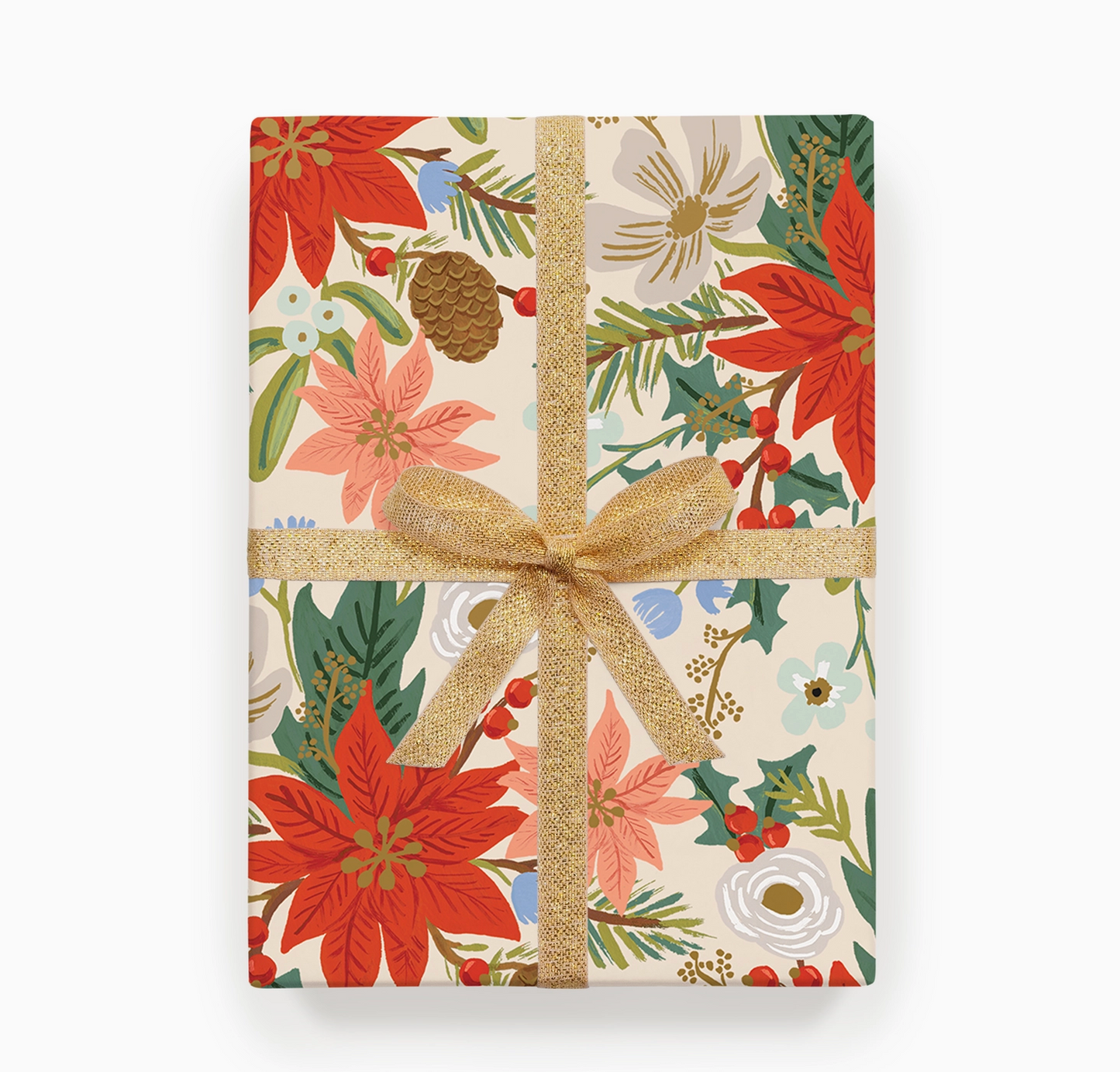 Roll of 3 Poinsettia Wrapping Sheets