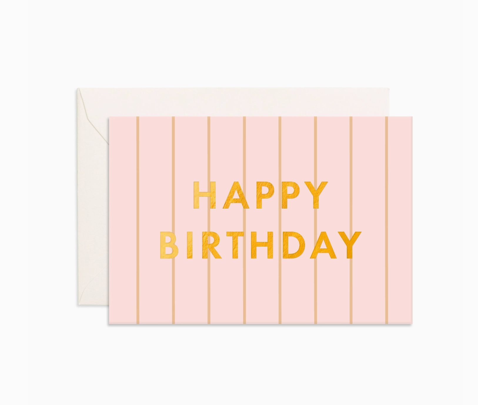 Birthday Peony Pinstripe Mini Greeting Card