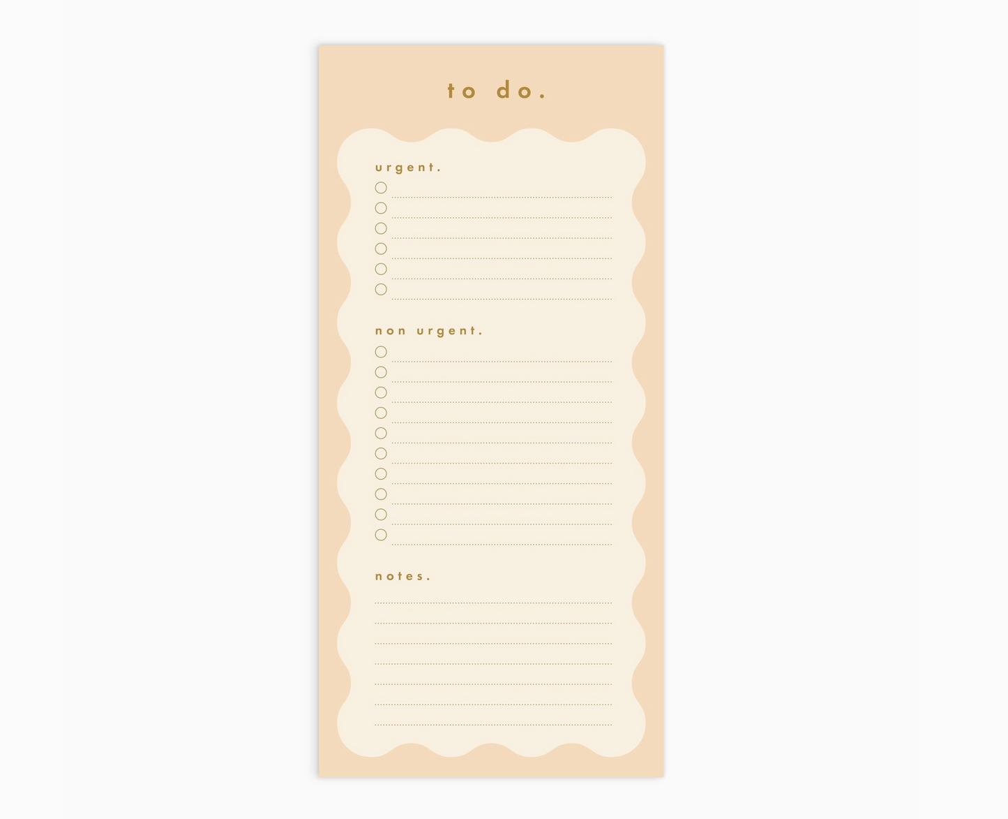 Caramel Wiggle To Do List Notepad