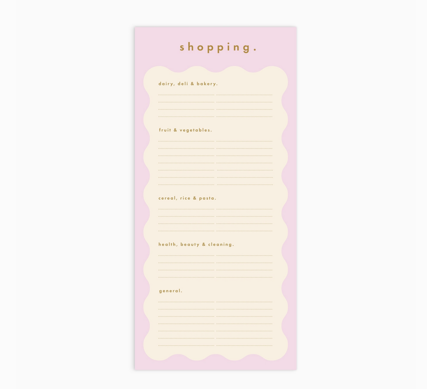 Lilac Wiggle Shopping List Notepad