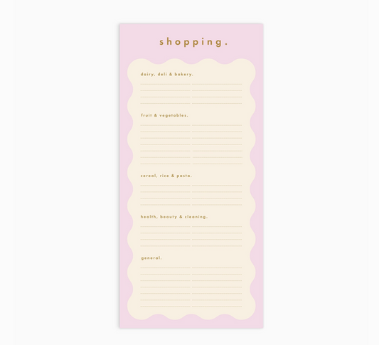 Lilac Wiggle Shopping List Notepad